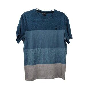 Zoo York T Shirt Blue Gray Striped Skateboard Large